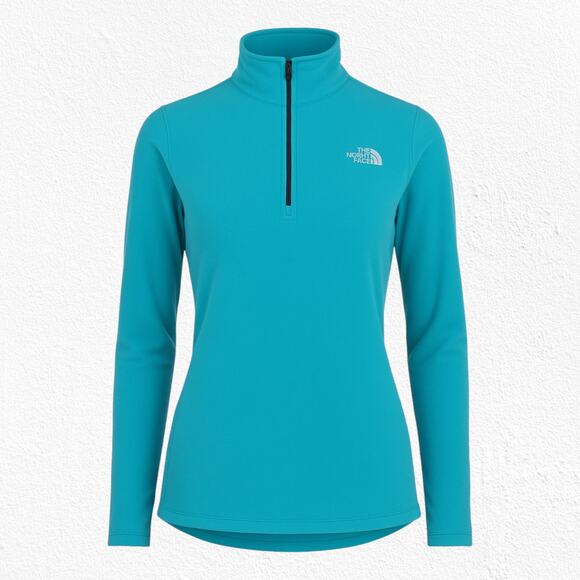 The North Face Turquoise Blue TKA Glacier Quarter Zip Fleece Pullover Size Large - Picture 1 of 9